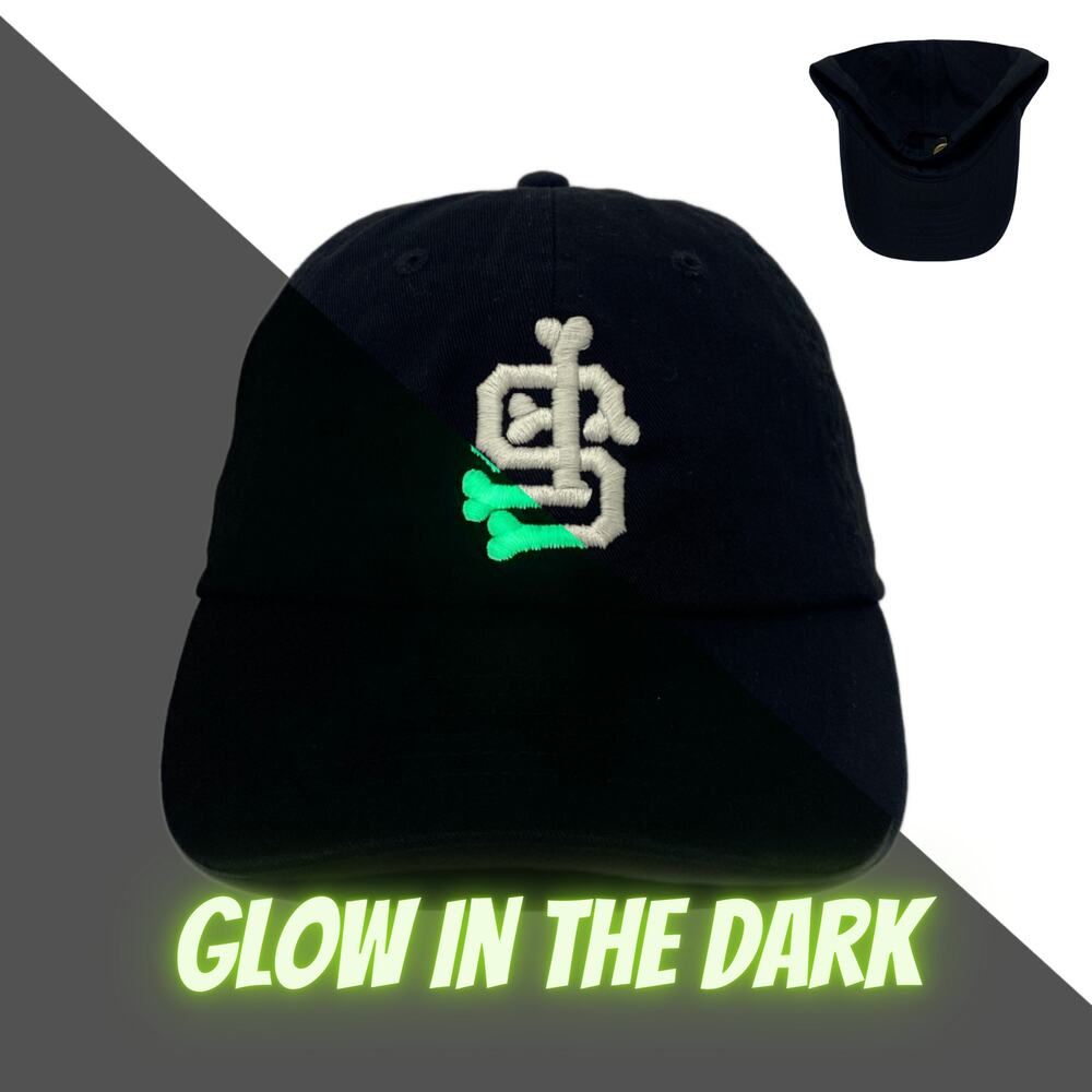 San Francisco SF Bones Upside Down Dad Hat Glow In The Dark Cali Westside
